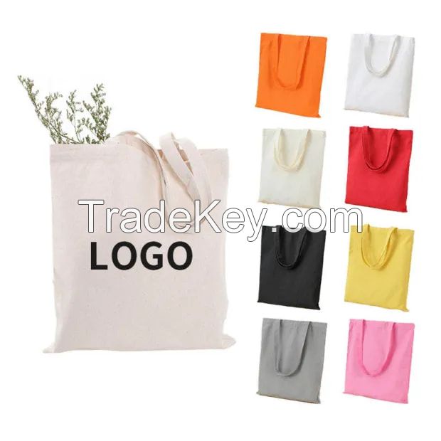 Fashion Luxury Heavy Duty Cotton Shopping Handbag Canvas Shoulder Tote Bag With Custom Printed Logo