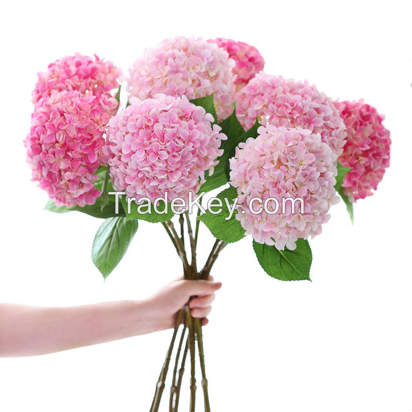 Big artificial silk hydrangea stem 216 flower heads