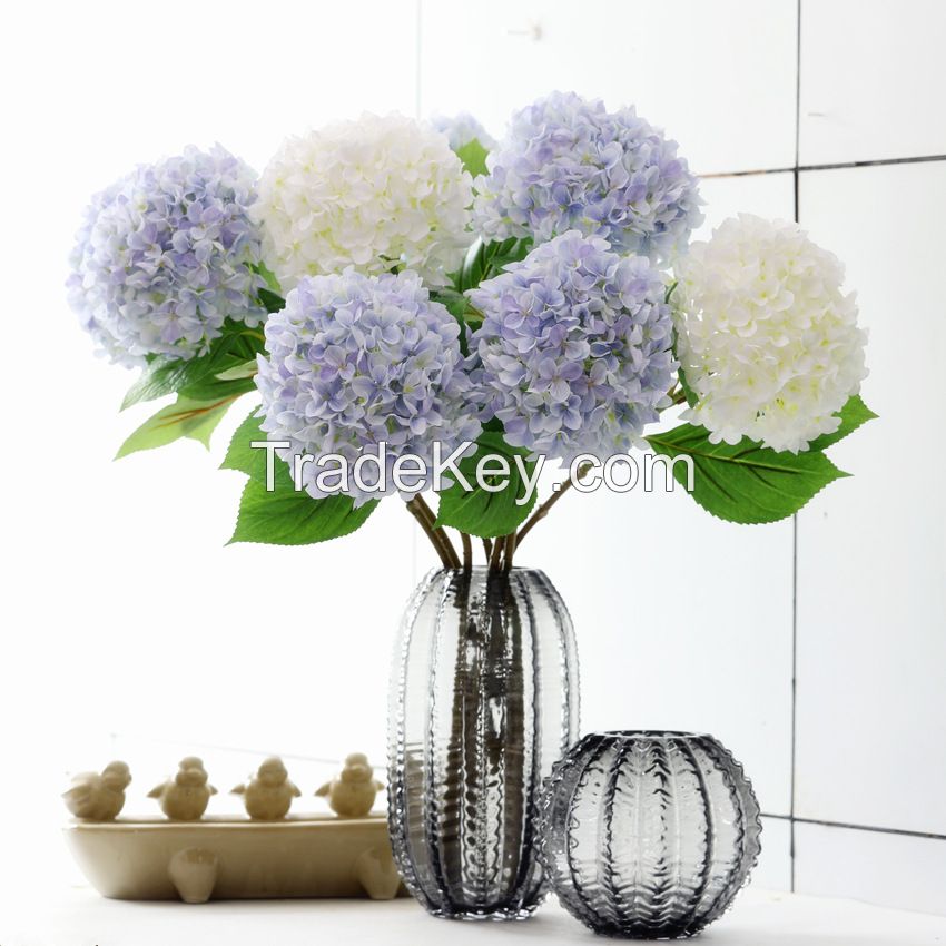 Big artificial silk hydrangea stem 216 flower heads