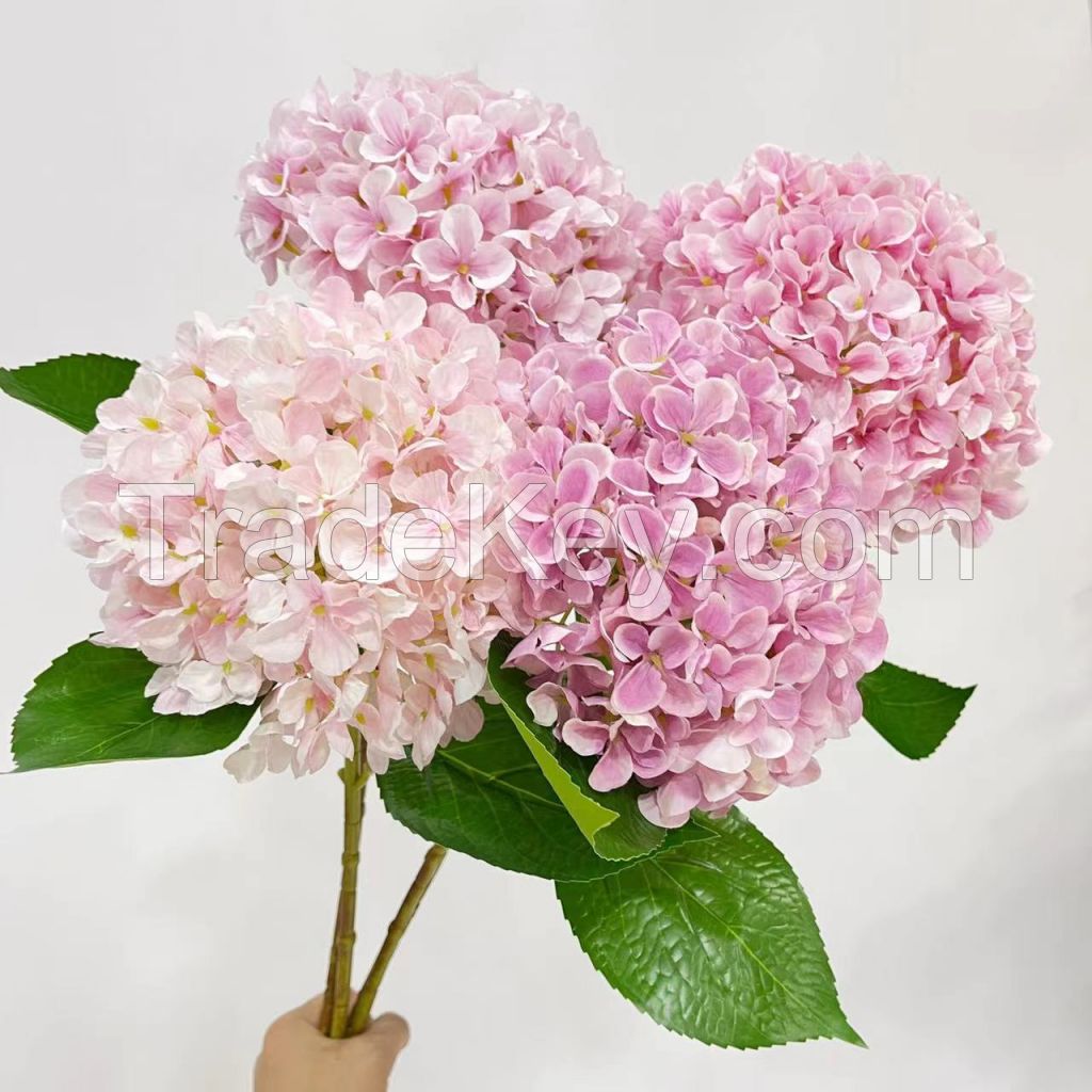 Big artificial silk hydrangea stem 216 flower heads