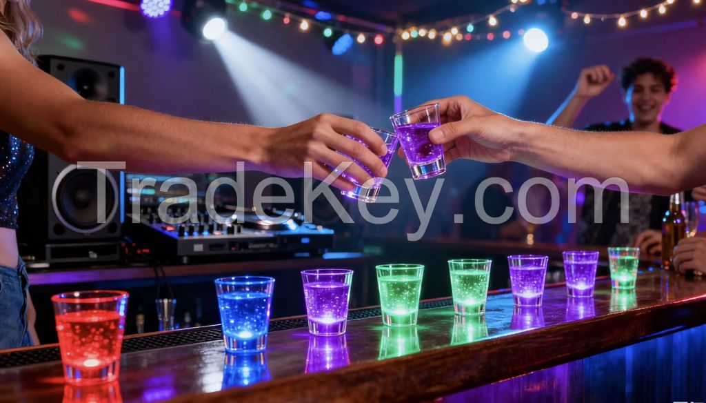 LED Light Up Shot Glass with Color Changing Base for Nightclubs