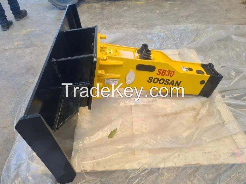 For Soosan SB50 Hydraulic Rock Breaker Hammer Low Noise Silent Type with Two Chisels