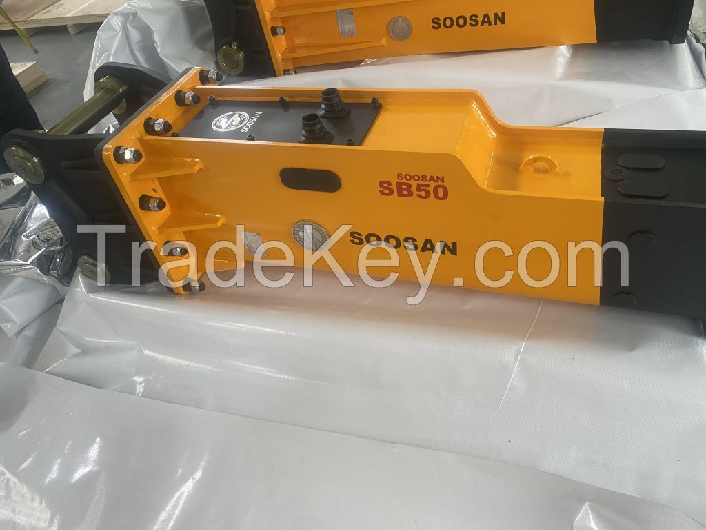 Soosan SB20 New Sliding Hydraulic Crusher for Construction and Mining Machinery, with Two Chisels and Low Noise