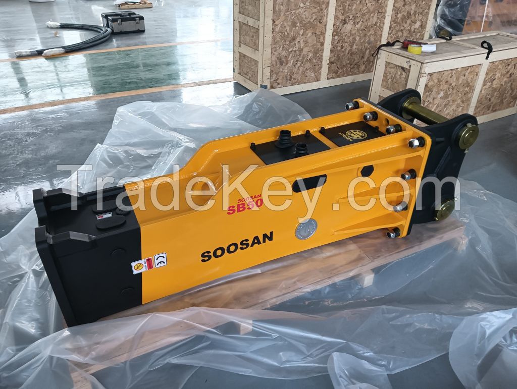 Soosan SB20 New Sliding Hydraulic Crusher for Construction and Mining Machinery, with Two Chisels and Low Noise