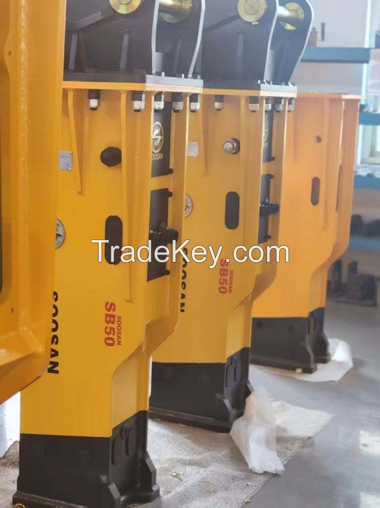 Soosan SB20 New Sliding Hydraulic Crusher for Construction and Mining Machinery, with Two Chisels and Low Noise