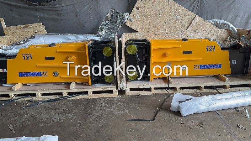 For Soosan SB50 Hydraulic Rock Breaker Hammer Low Noise Silent Type with Two Chisels