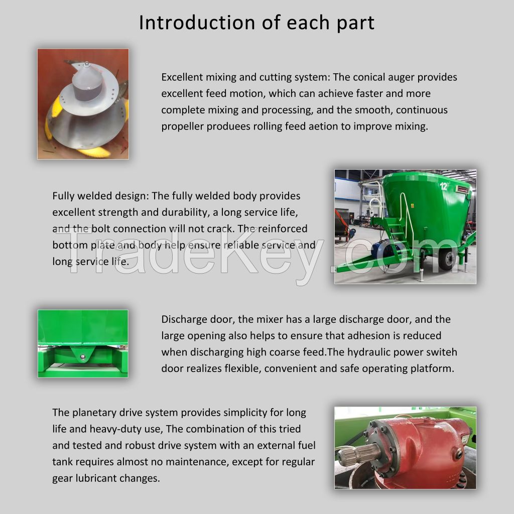 Motor-driven Vertical Feed Mixer Machine TMR Feed processing machine Feed Mixer Machine