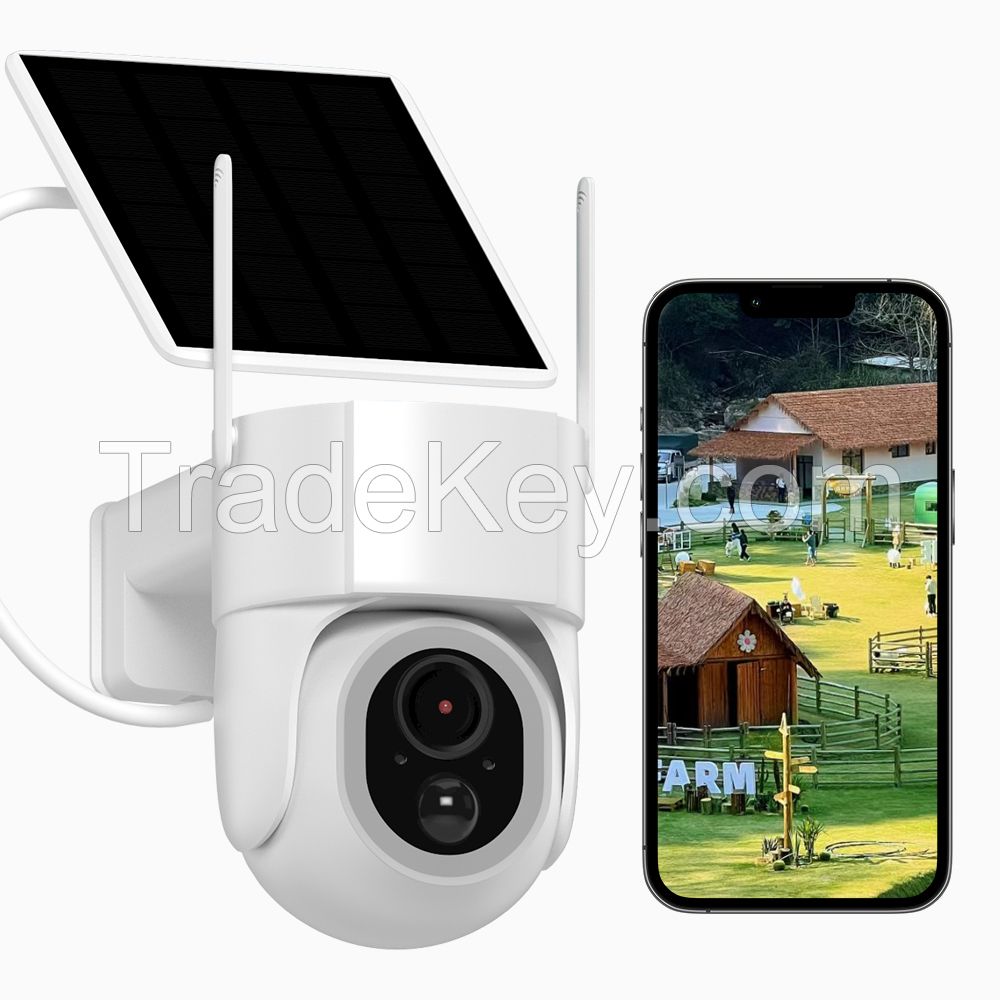 Tuya Solar Ball 3MP PIR Motion Detection, Full Color Night Vision, WiFi Connection, Solar Power Supply, Suitable for Outdoor Securit
