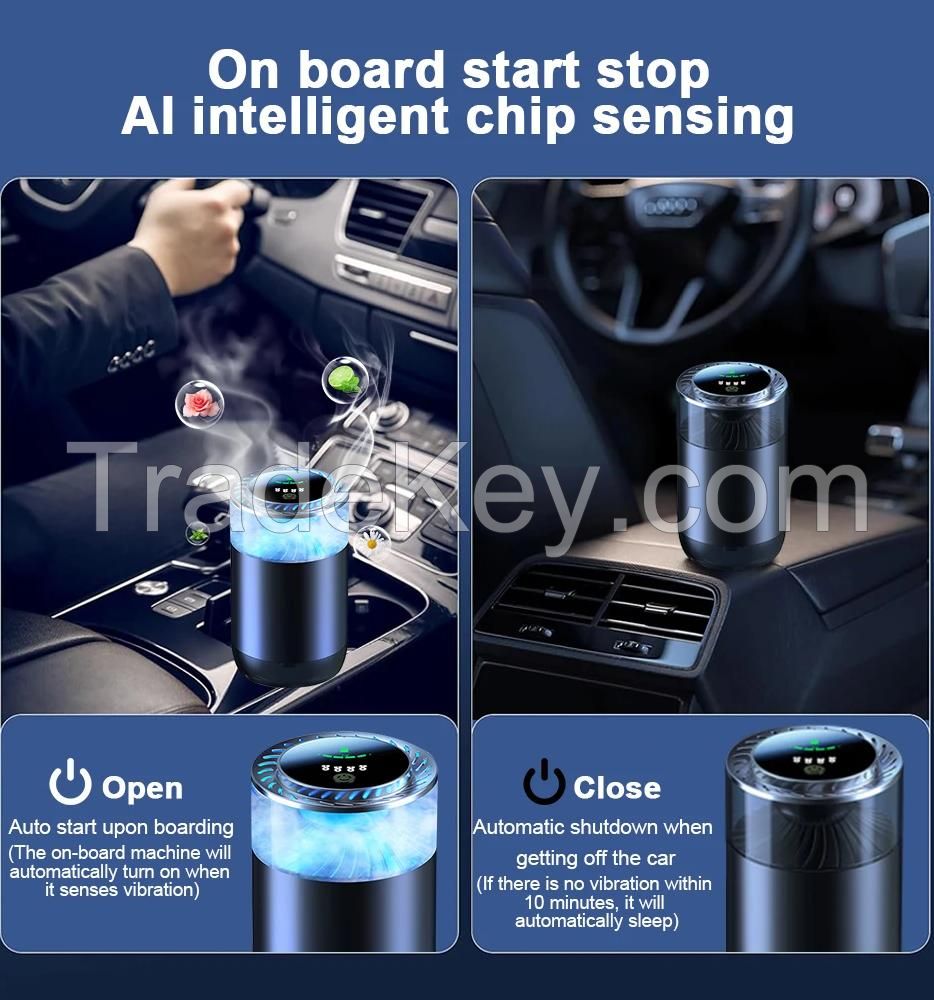 Smart Car Air Fresheners Adjustable Intensity Car Air Freshener Diffuser 4-Color Ambient Light Cloud Mist Fragrance Auto On/Off