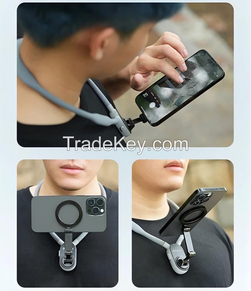 TELESIN Silicone Phone Magnetic Neck Mount Quick Release Hold for Iphone 15 14 13 12 11 SAMSUNG HUAWEI XIAOMI Phone Accessories