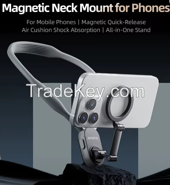 TELESIN Silicone Phone Magnetic Neck Mount Quick Release Hold for Iphone 15 14 13 12 11 SAMSUNG HUAWEI XIAOMI Phone Accessories