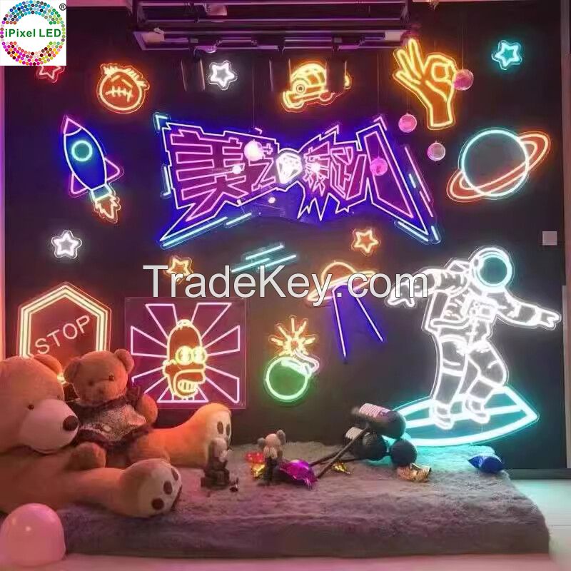 IPixel Manufacturer Custom Logo Neon Sign LED Neon Sign Customized Neon Light Sign for Wall Business Store Shops Decoration