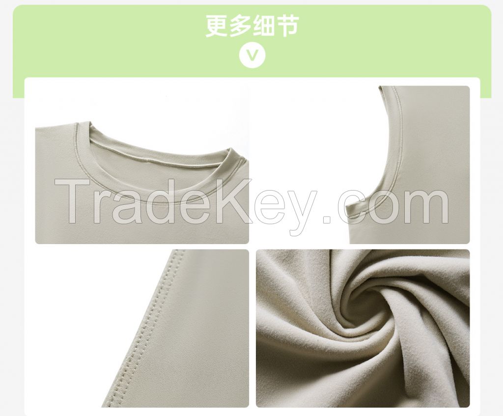 Women&#039;s Cropped Round-Neck Yoga Tank Top - Breathable Sleeveless Workout Shirt for Pilates & Gym