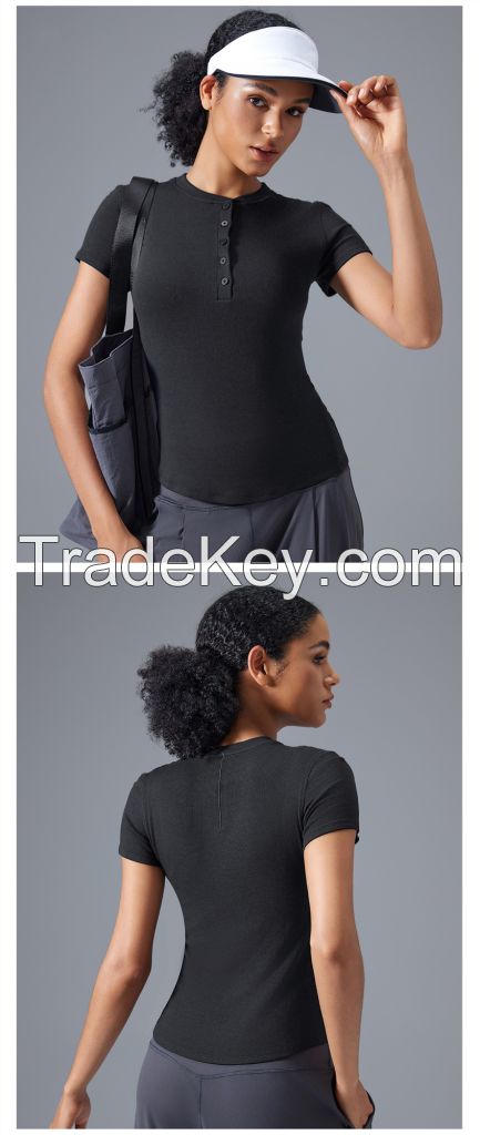 Modal Yoga T-Shirt - Stretchy & Comfortable Fitness Top for Women D25097