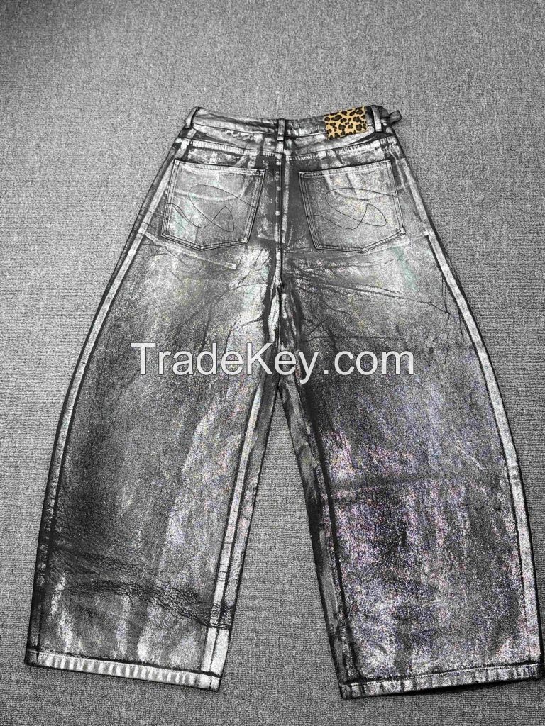 Unisex Custom Jeans with Pearlescent Rainbow Coating NZ0705
