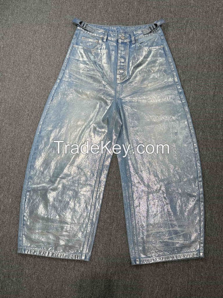 Unisex Custom Jeans with Pearlescent Rainbow Coating NZ0705
