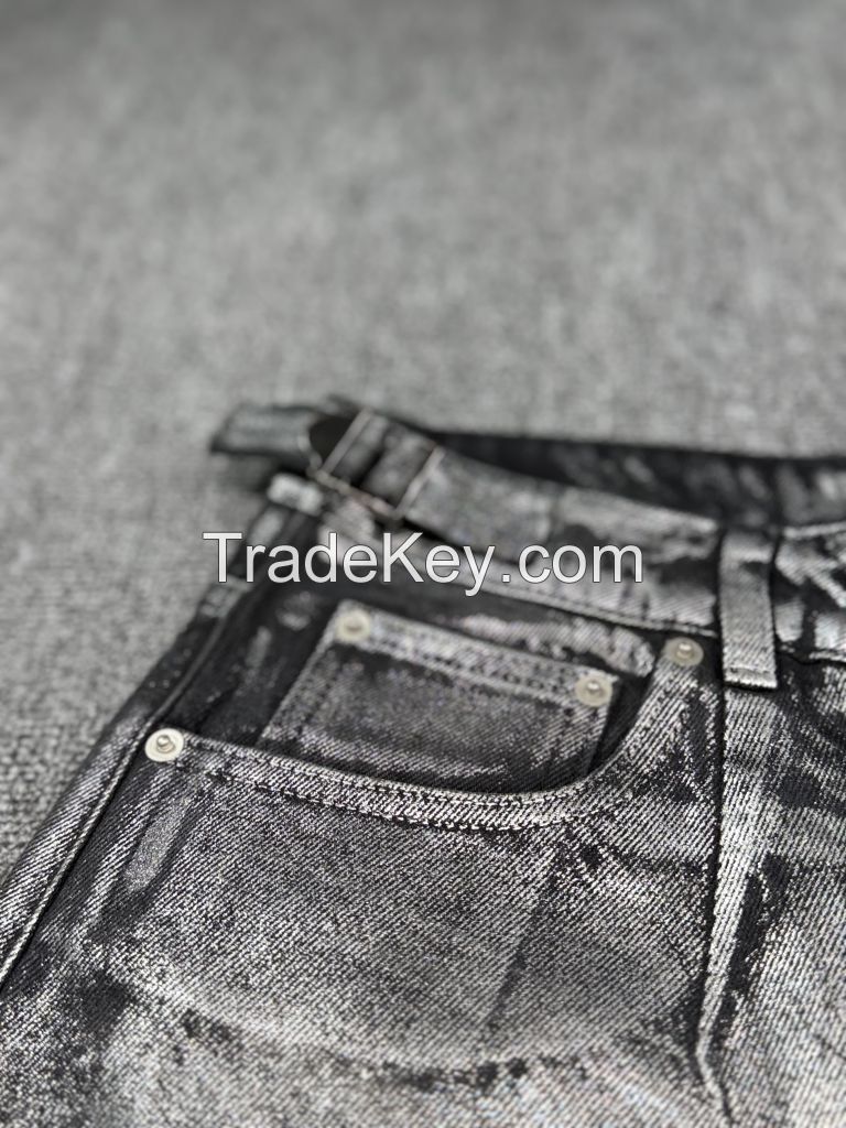 Unisex Custom Jeans with Pearlescent Rainbow Coating NZ0705