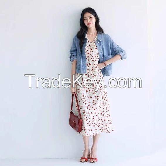 Floral Print Dress Women's Summer New - Elegant Holiday Tea Dress 3231