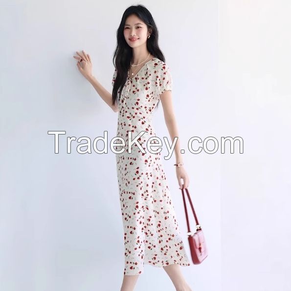 Floral Print Dress Women's Summer New - Elegant Holiday Tea Dress 3231