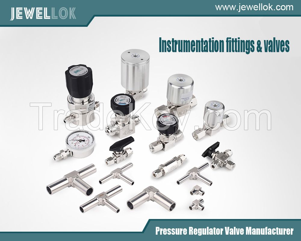 JEWELLOK Flow Control Stainless Steel Low Pressure Manual Diaphragm Valve For High Purity And Ultra High Purity Gases