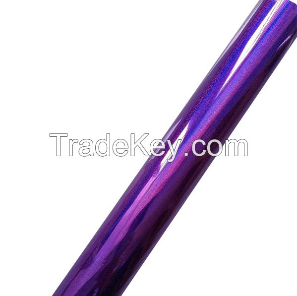 New Arrival Dark Purple Holographic Color Vertical Pillar Wedding Card Paper Hot Stamping Foil