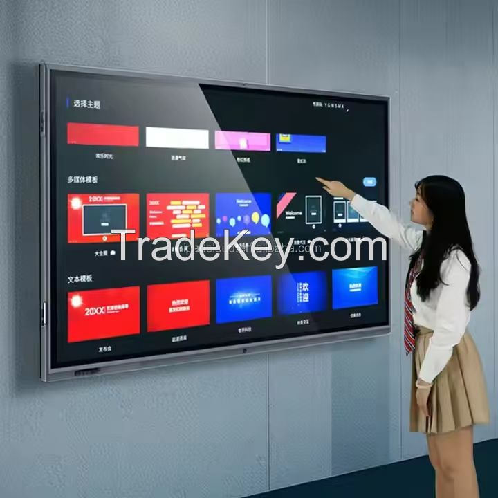 55, 65, and 75-inch touch screen interactive LED panels with dual operating system smart boards