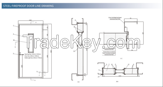 Steel Fire door with glass