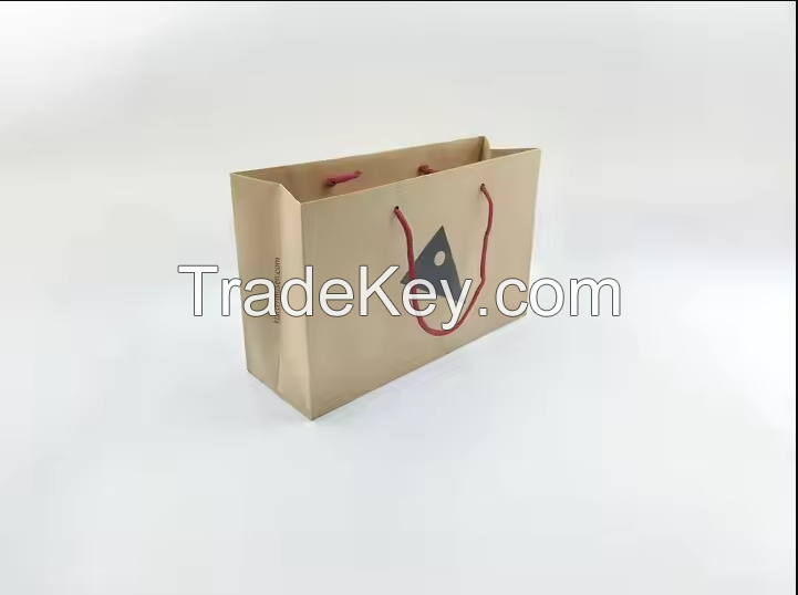 Custom Logo Printed Kraft Paperboard Jewelry Packaging paper bag and Embossed Design for cloth Use