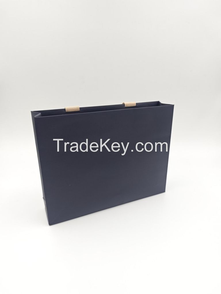 Factory Direct Supply Premium Feeling Customized Free Design Kraft Paperboard Handbag Shopping Gift Luxury Ribbon Bags