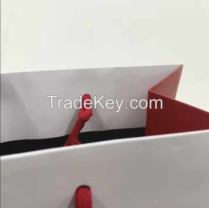 Wholesale Eco-Friendly Luxury Kraft Paper Tote Bags with Ribbon Custom Logo Stand-Up Recyclable Retail Packaging Use