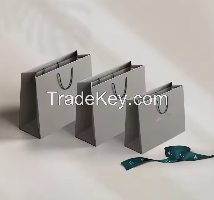 Custom Logo Printed Luxury Gift Paper Bag Jewelry White Cardboard Shopping Paper Bags for Clothing Shoes