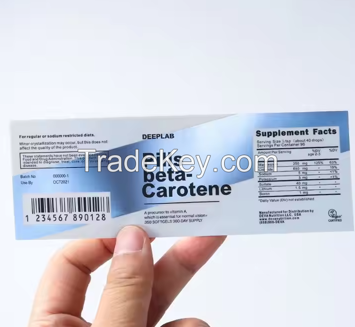 Custom Full Color Printing Glossy Silver PET Adhesive Labels Luxury Waterproof Vinyl Foil Sticker for Medical