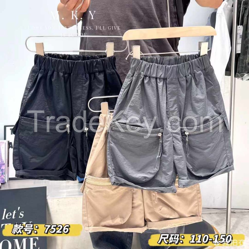 Boys' pants 2025 summer new fashionable and cool shorts