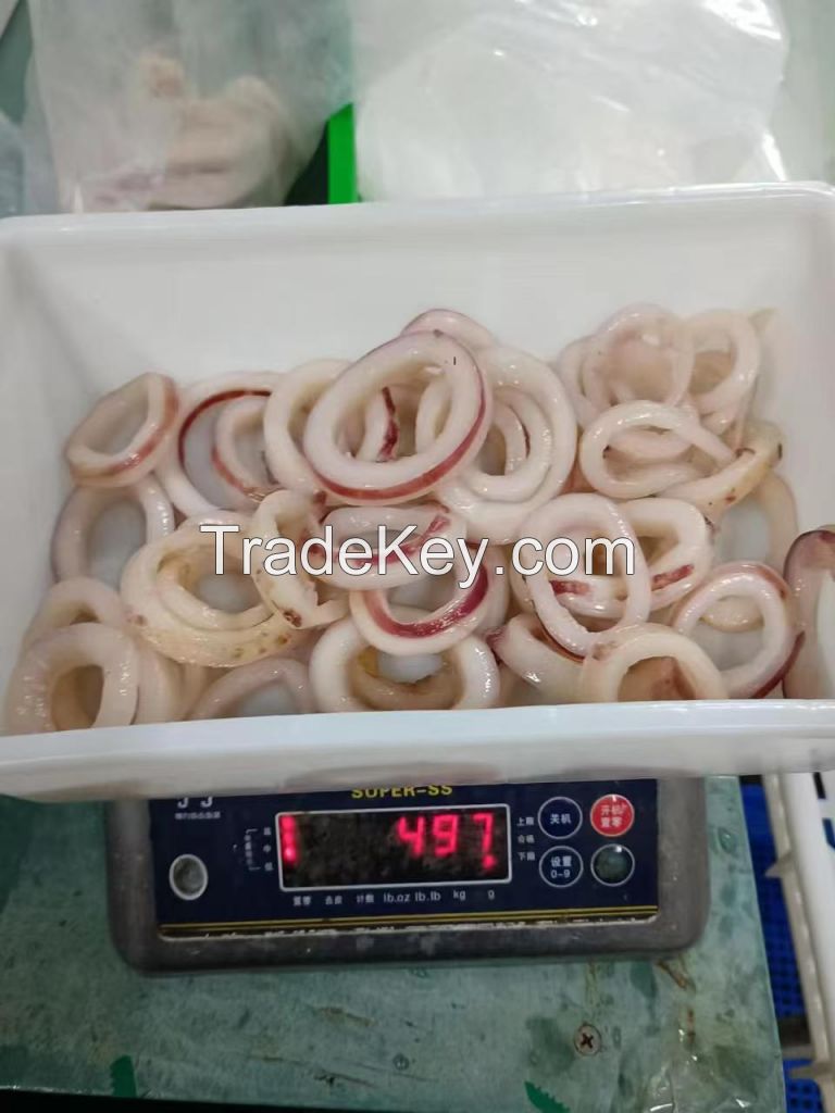 Good Quality Indian Ocean Squid Ring Cooked with Skin Squid Ring