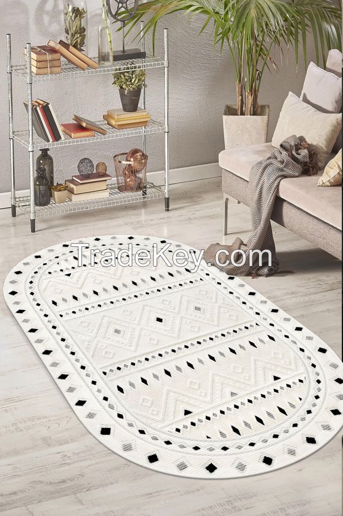 Premium Turkish Area Rug - 3D Modern Design - Polyester, Cotton, Chenille Materials - Machine Washable - Flexible MOQ - Worldwide Delivery