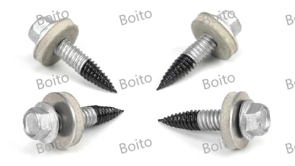 304+435 bimetal pan head inner plum self-tappingdrill tail bunched tail waterproof nail