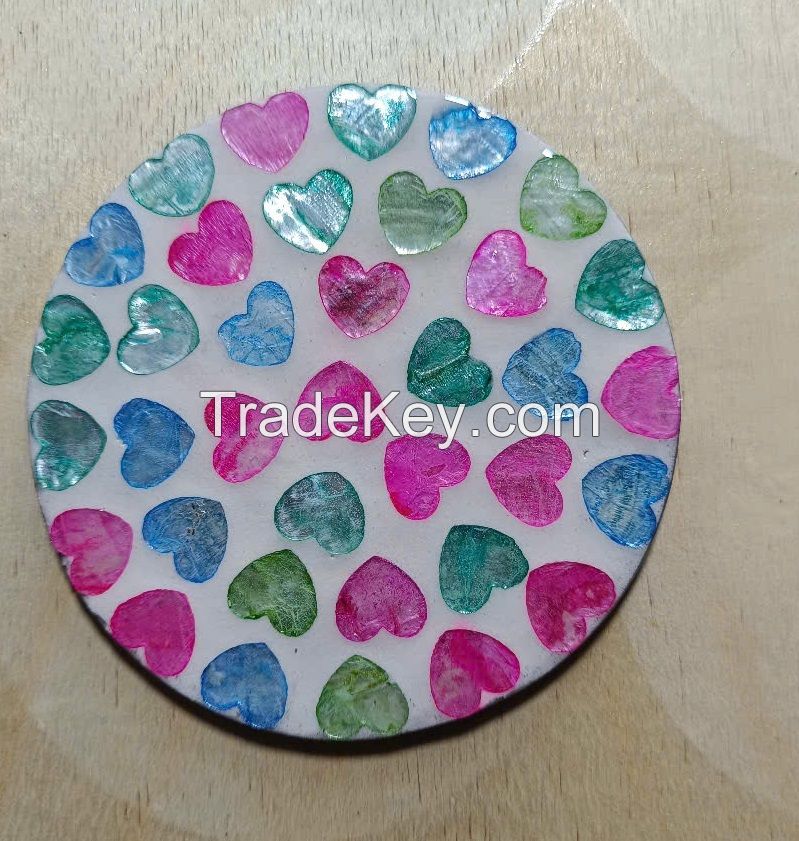 Mother of pearl shell coasters