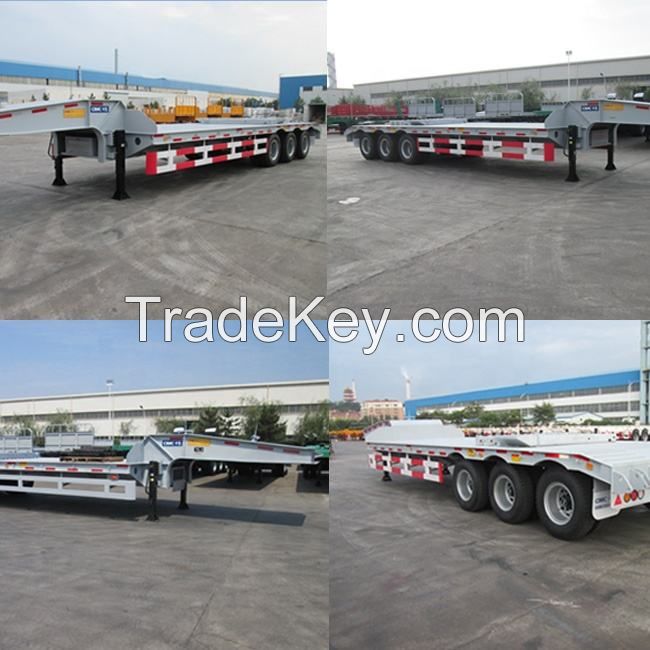 China CIMC 40 ft 3 Axle Low Bed Semi Trailer for Sale in Dubai