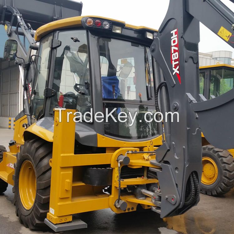 3 Ton Multifunctional Backhoe Loader XT870 Chinese Small Back Hoe Loader XT870H for Sale