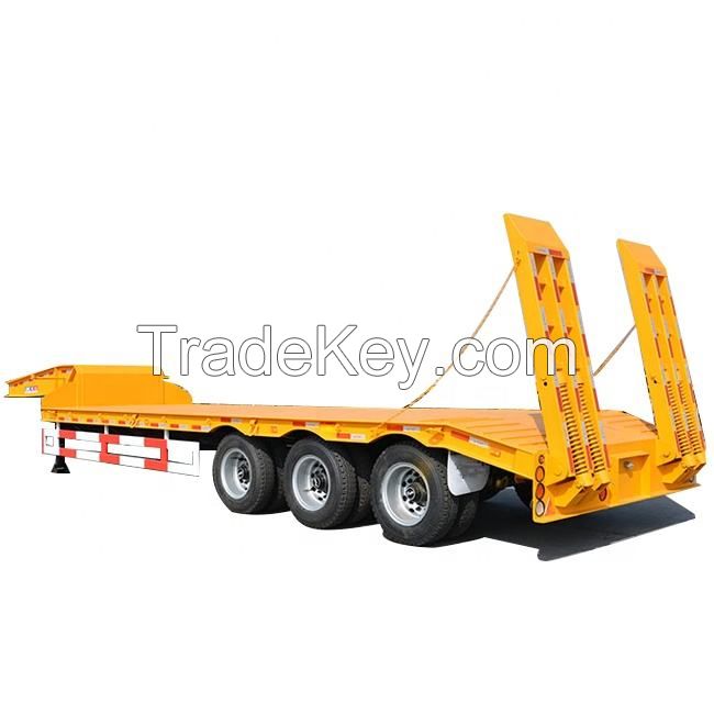 China CIMC 40 ft 3 Axle Low Bed Semi Trailer for Sale in Dubai