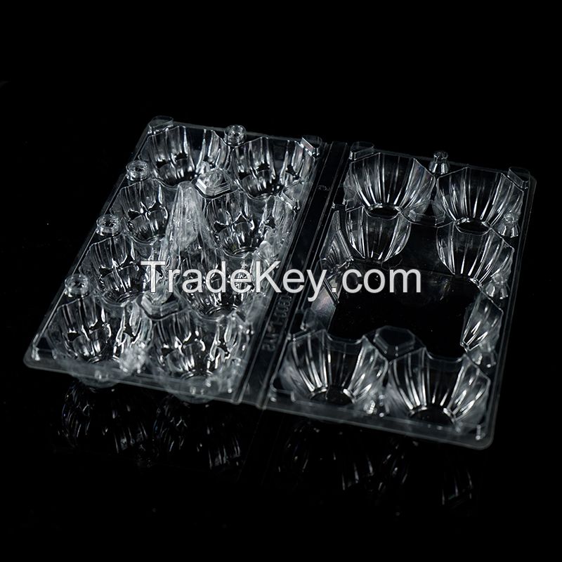 Middle Size Stackable Egg Storage Holder Recyclable Egg Trays Plastic Egg Cartons Customizable Boxes and Labels