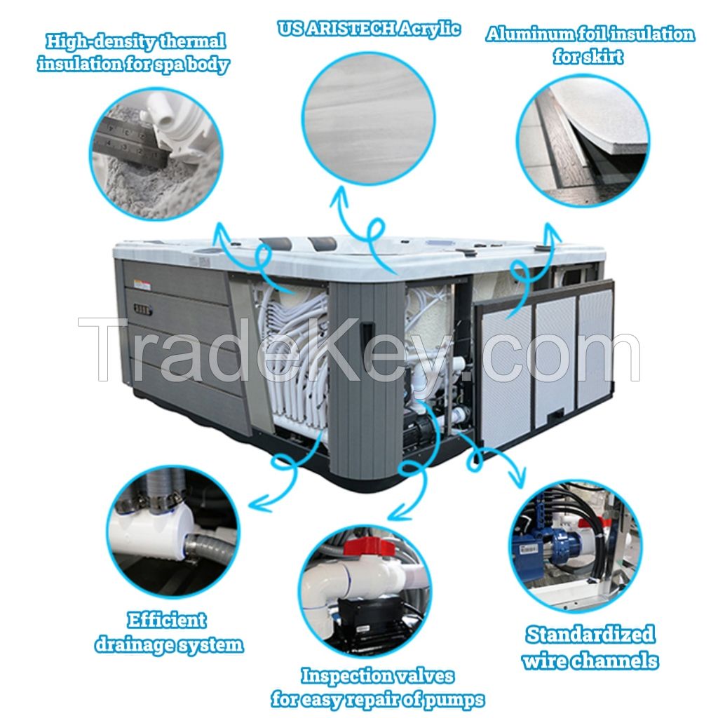 8 Person whirlpool backyard hot tub