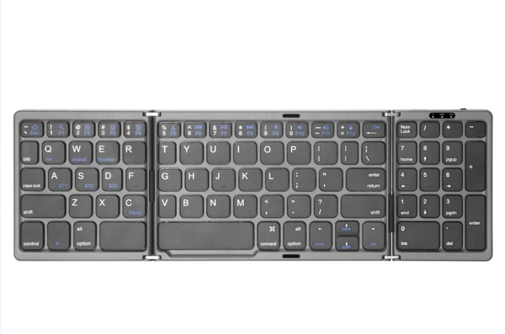 folding keyboard with numeric number keys