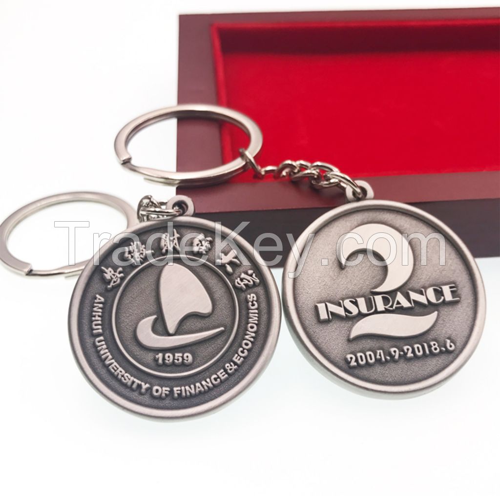 Customized metal keychain pendant with cartoon logo, personalized pendant to commemorate different shapes, customized according to pictures