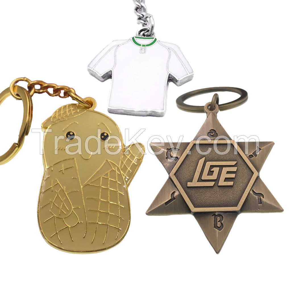 Customized metal keychain pendant with cartoon logo, personalized pendant to commemorate different shapes, customized according to pictures