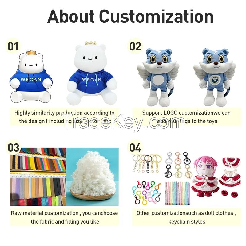 Custom Plush Toy Free Sample Lowest Price Best Quality Low MOQ Custom Plush Keychain Plush Doll Custom Plushie
