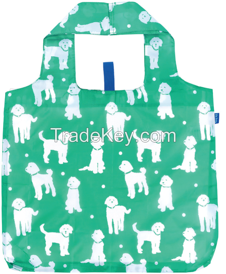 Fashion Custom logo Printed Portable Reusable Waterproof Foldable Shopping Bag Nylon Polyester Bag