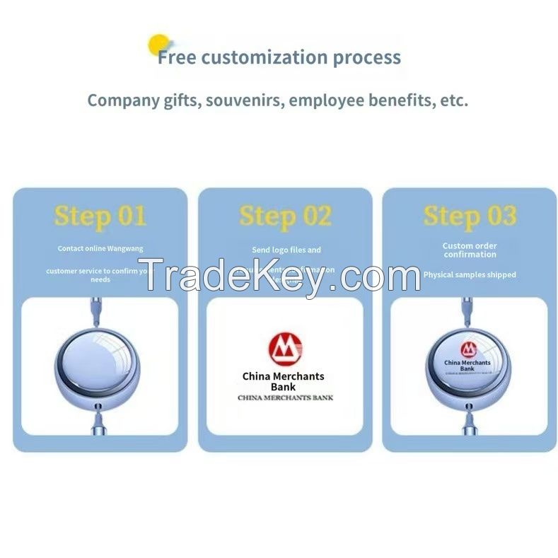 Three-in-one data cable with customizable logo, one-to-three telescopic charging cable for fast charging