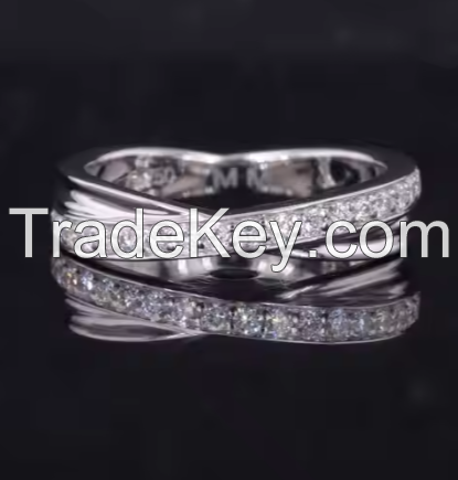 18k white gold Laboratory groun diamond round wedding ring for women