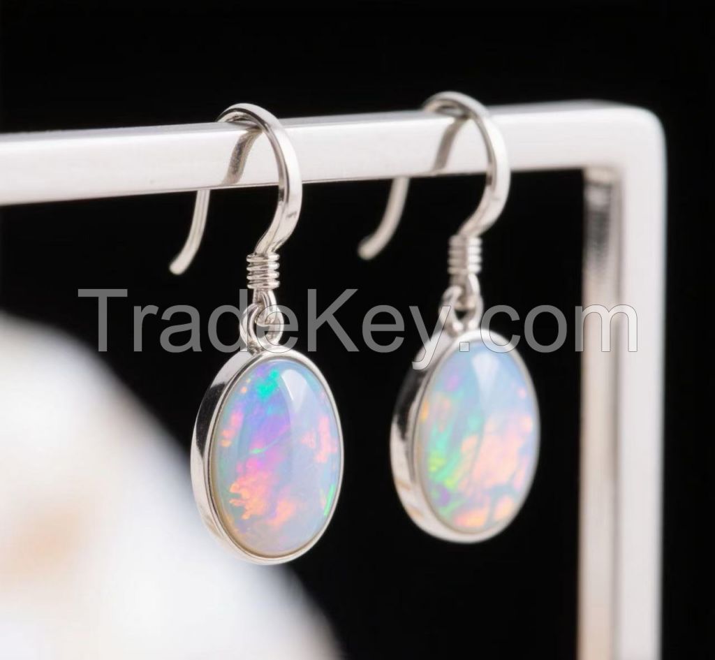 Synthetic Opal Earrings